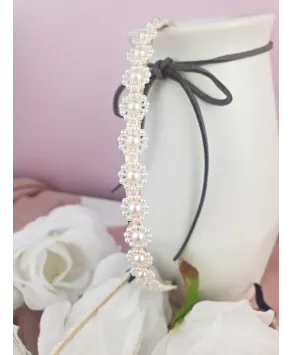 Opaski do włosów z perełek