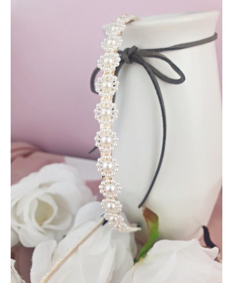 Opaski do włosów z perełek