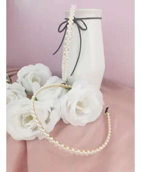 Opaski do włosów z perełek