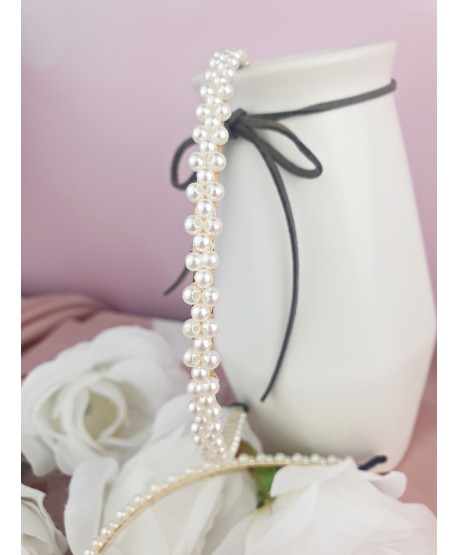 Opaski do włosów z perełek