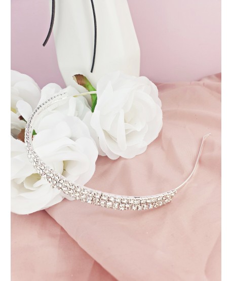 Opaska do włosów srebrna ozdobna