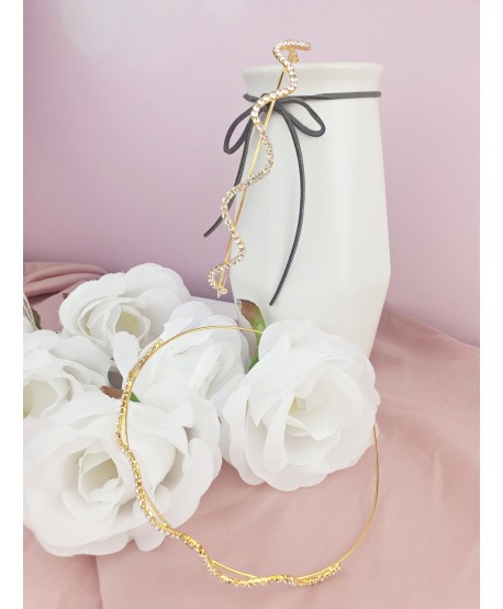 Opaski do włosów ozdobne kryształkowe