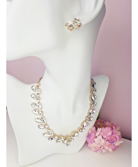 Naszyjnik złoty komplet z kolczykami