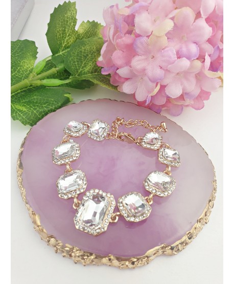 Bransoletka złota ozdobna z kryształków