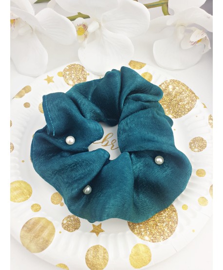 Gumki scrunchie z perełkami