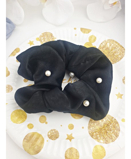 Gumki scrunchie z perełkami