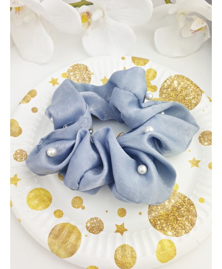 Gumki scrunchie z perełkami