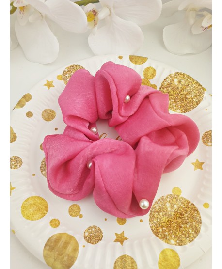 Gumki scrunchie z perełkami