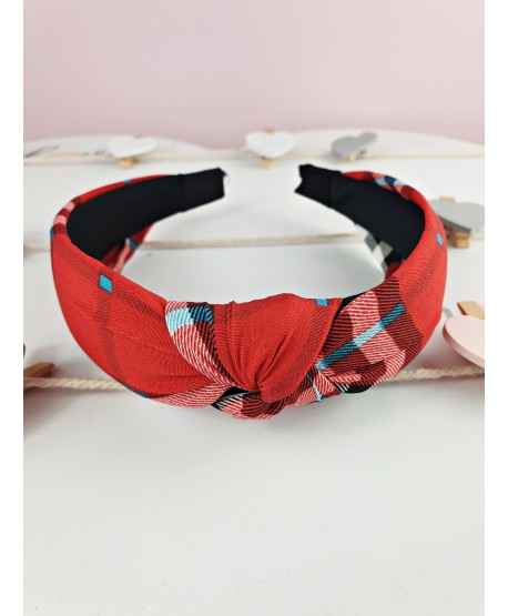 Opaski do włosów z węzłem w kratkę