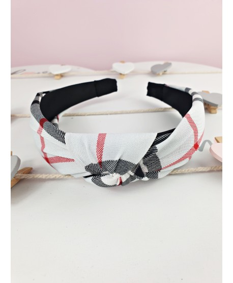 Opaski do włosów z węzłem w kratkę