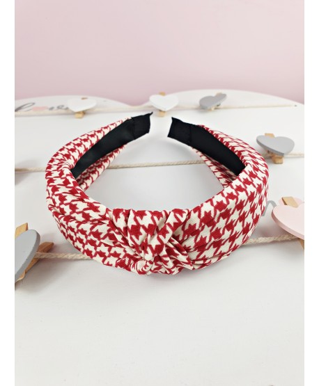Opaski do włosów z węzełkiem w pepitkę