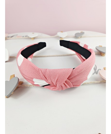 Opaski do włosów z węzełkiem w kropki