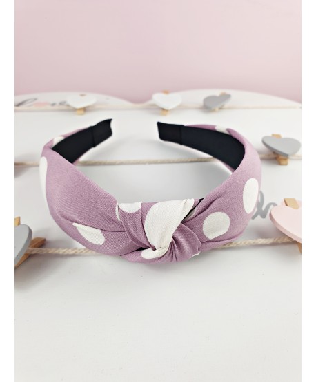 Opaski do włosów z węzełkiem w kropki