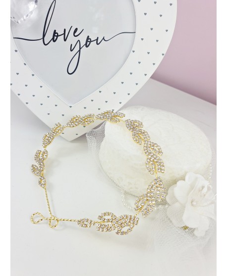 Ozdoba na druciku złota listki