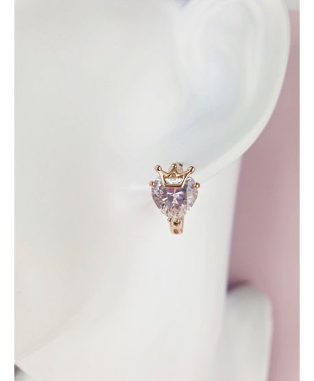 Kolczyki stal cyrkonia z koroną