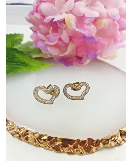 Kolczyki stal cyrkoniowe serca