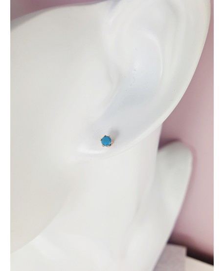 Kolczyki stal turkusowe cyrkonie