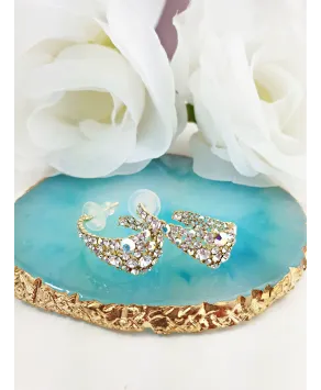 Kolczyki stal opalizujące owale