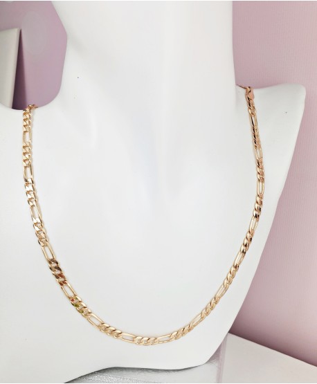 Łańcuszek stal złoty splot figaro