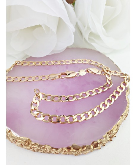 Łańcuszek stal złoty splot pancerka