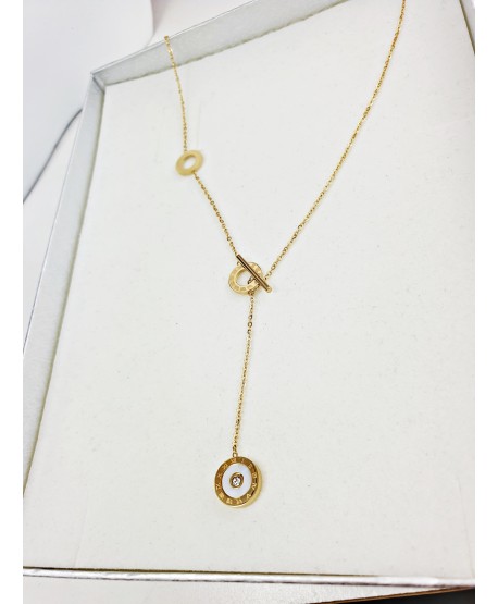 Naszyjnik celebrytka stal z kółeczkami