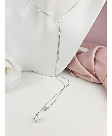 Naszyjnik wisior stal delikatne łańcuszki