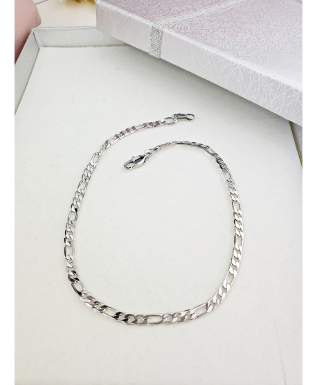 Bransoletka na kostkę stal splot figaro