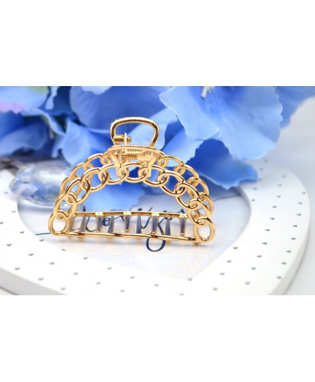 Spinka klamra szczęka metalowa złota