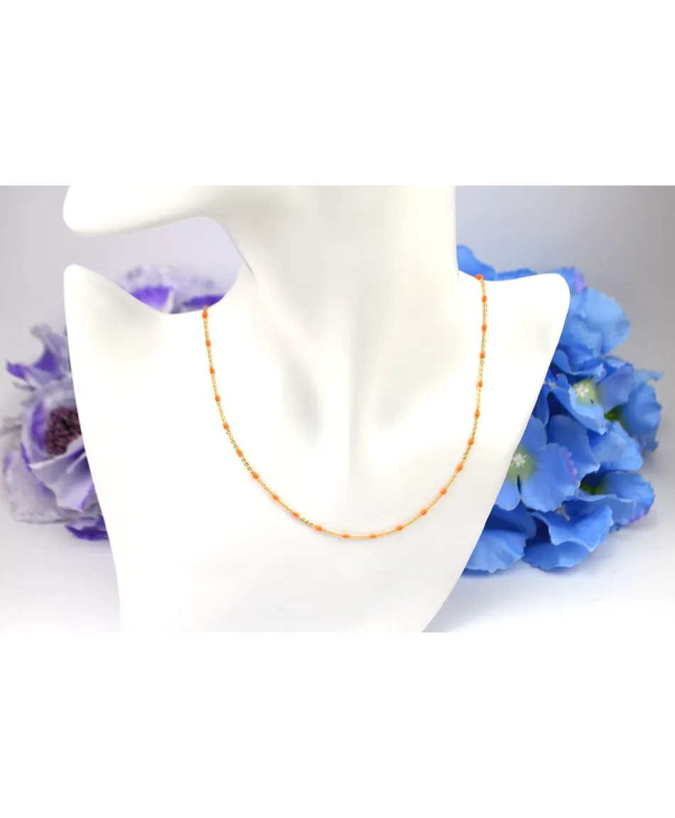 Naszyjniki stal z koralikami kolory