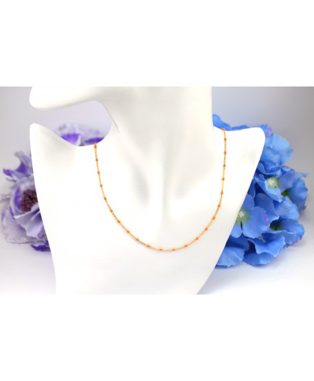 Naszyjniki stal z koralikami kolory