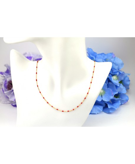 Naszyjniki stal z koralikami kolory