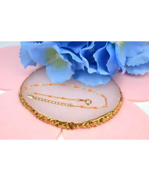 Bransoletka stal z koralikami kolory