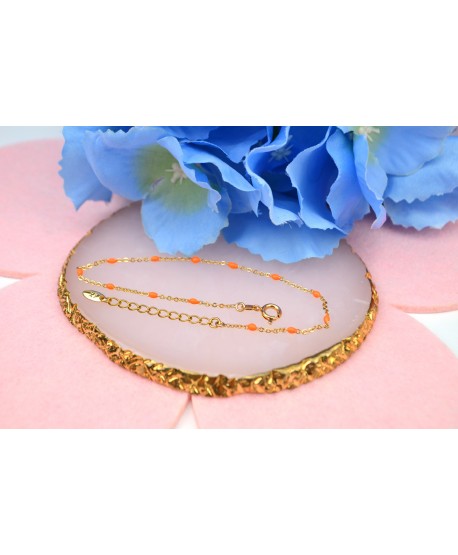 Bransoletka stal z koralikami kolory