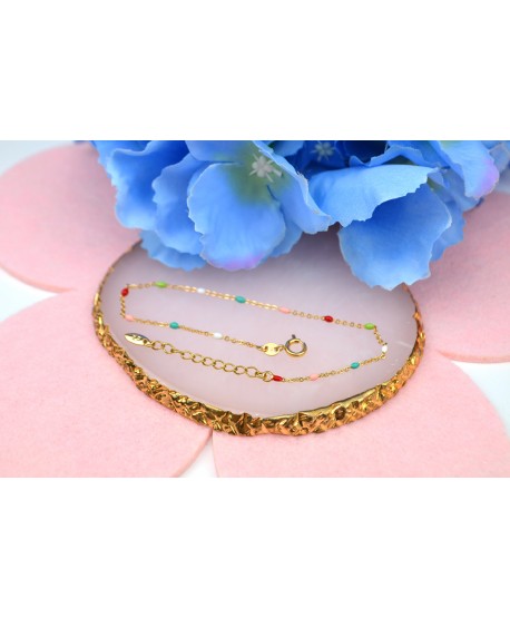 Bransoletka stal z koralikami kolory