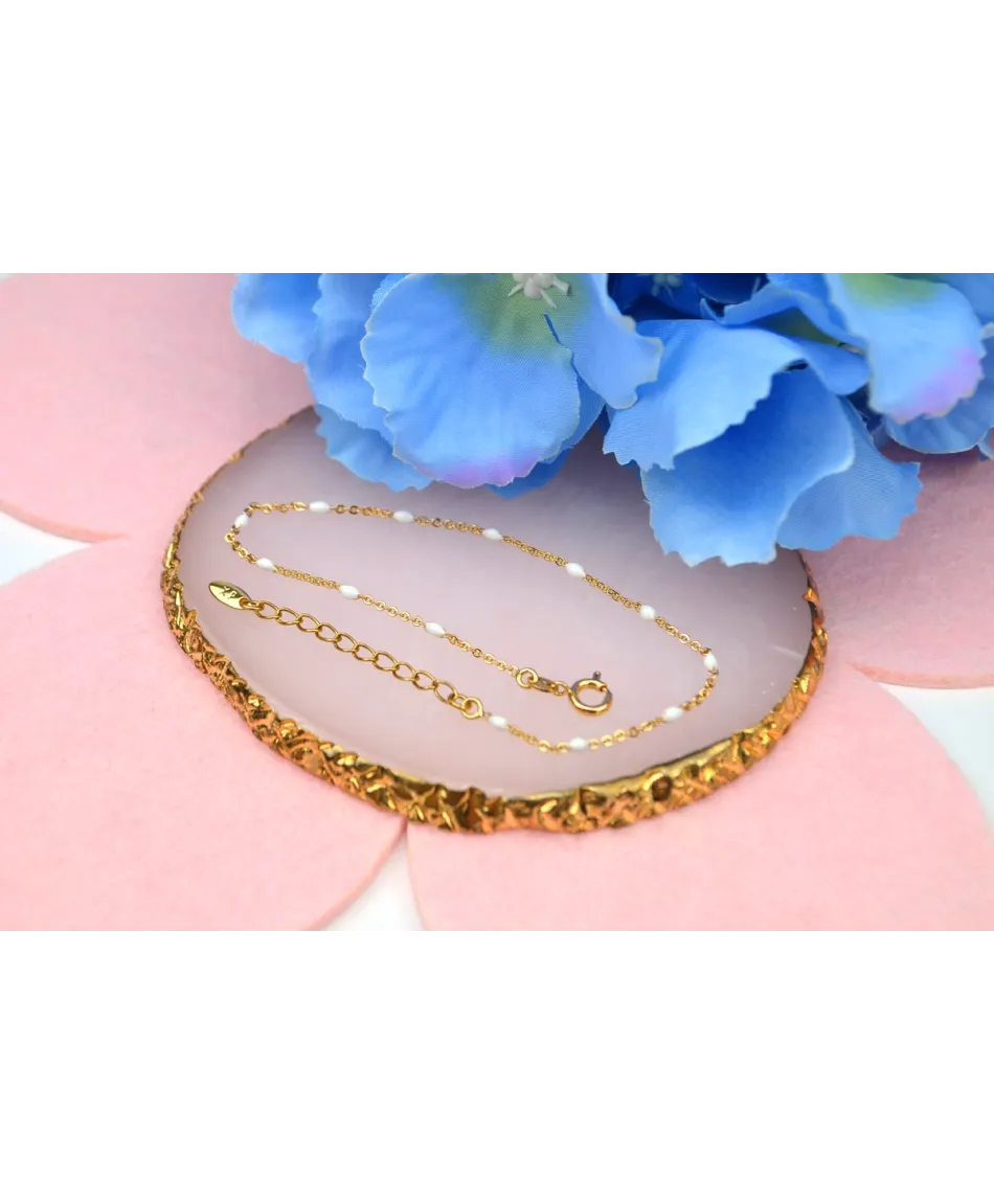 Bransoletka stal z koralikami kolory