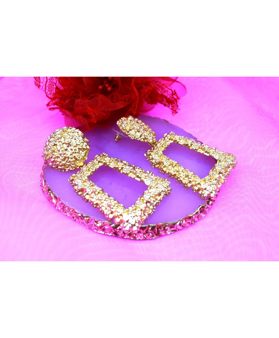 Kolczyki geometryczne masywne złote