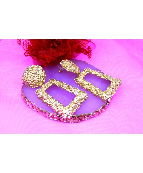 Kolczyki geometryczne masywne złote