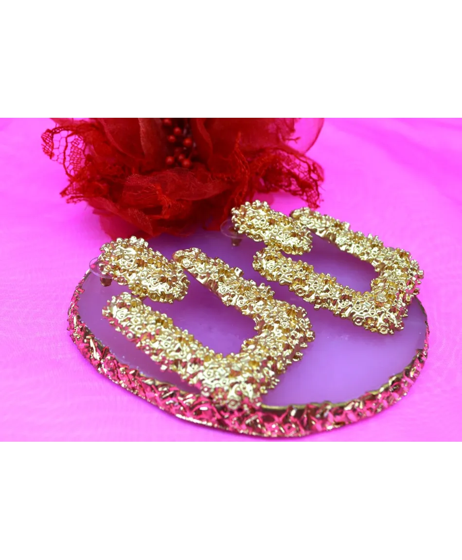 Kolczyki geometryczne masywne złote