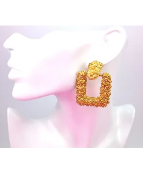 Kolczyki geometryczne masywne złote