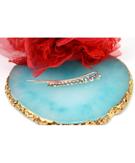 Wsuwka srebrna ozdobna opalizująca