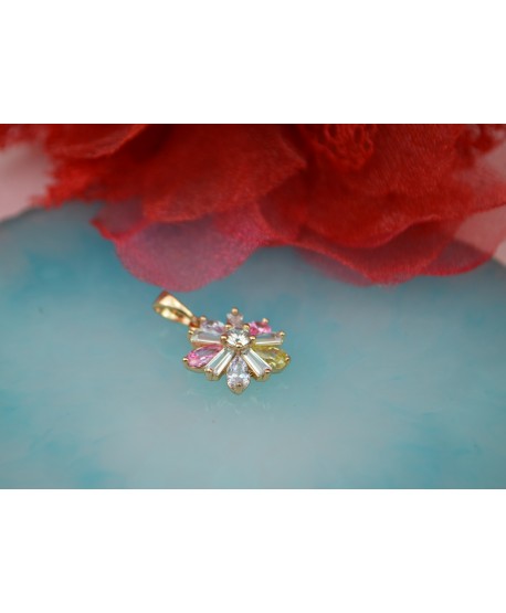 Zawieszka stal złota pastelowy kwiat