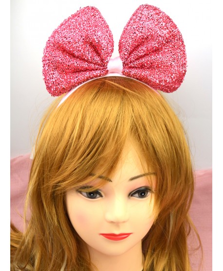 Opaska do włosów- błyszcząca kokardka