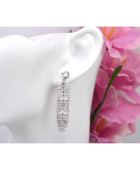 Kolczyki stal srebrne jodełki