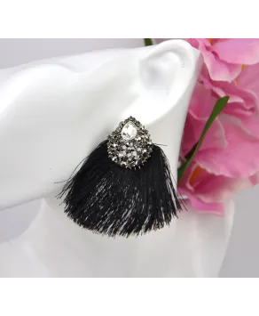 Kolczyki czarne chwosty Kolczyki czarne chwosty