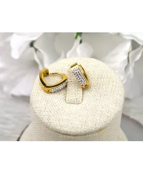 Kolczyki stal złote z błyszczącymi dżetami