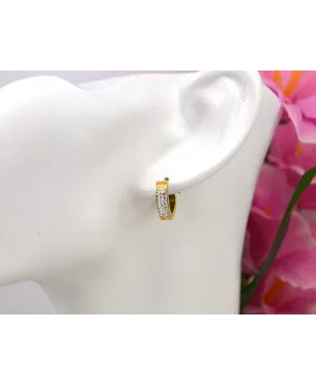 Kolczyki stal złote z błyszczącymi dżetami