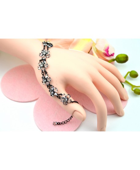 Bransoletka kryształki kwiatuszki