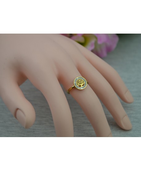 Pierścionek pozłacany drzewko szczęścia