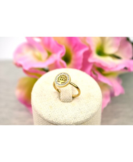 Pierścionek pozłacany drzewko szczęścia