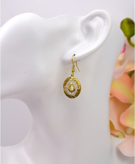 Kolczyki pozłacane z cyrkoniami okrągłe